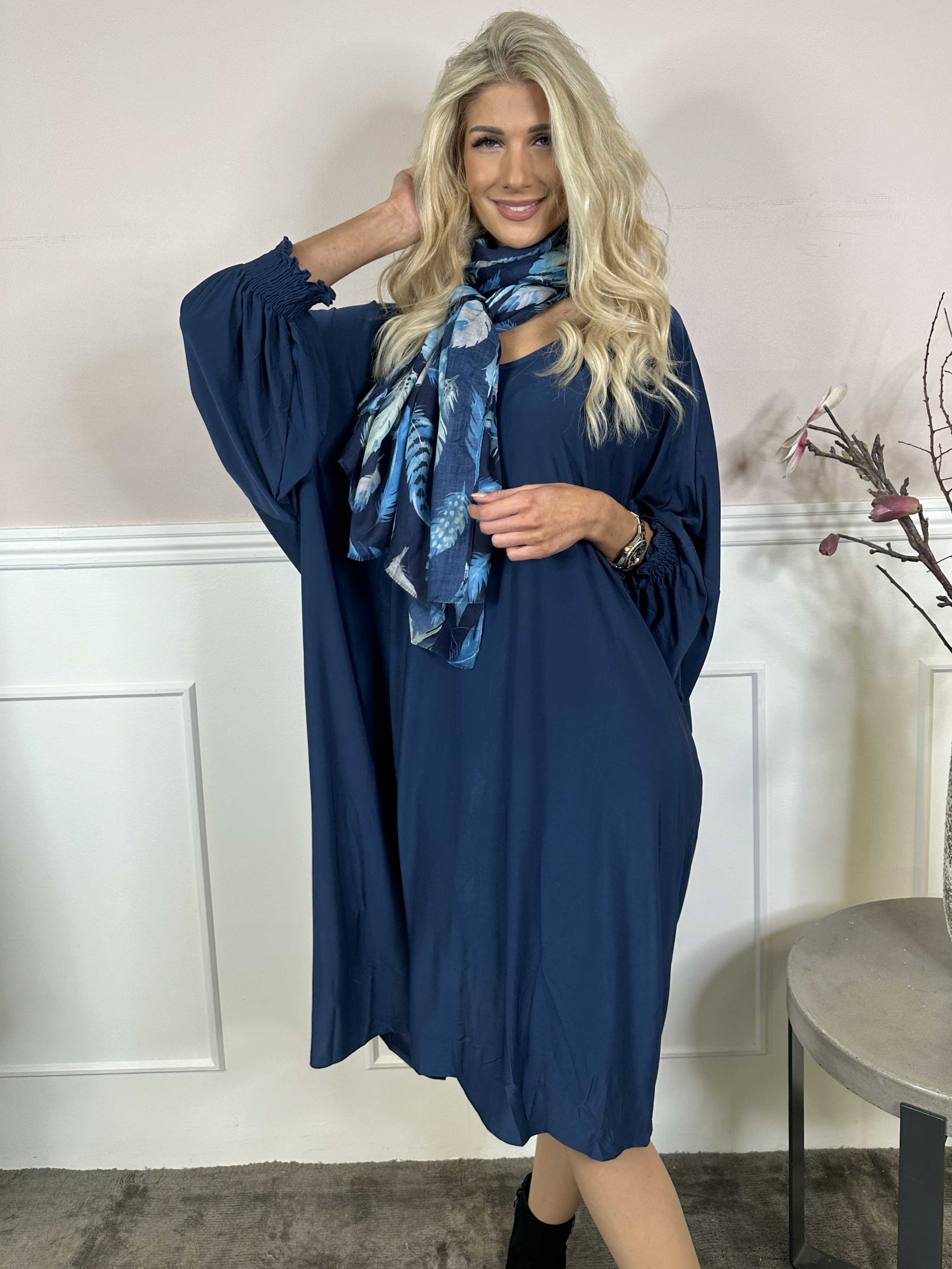 Azmina Plain L/S - Elastisk tunikakjole i loose fit